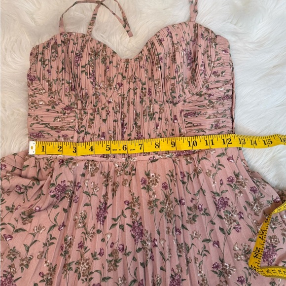 #518 LULUS Cascading Crush Pink Floral Dress size XS NWT - Picture 8 of 13